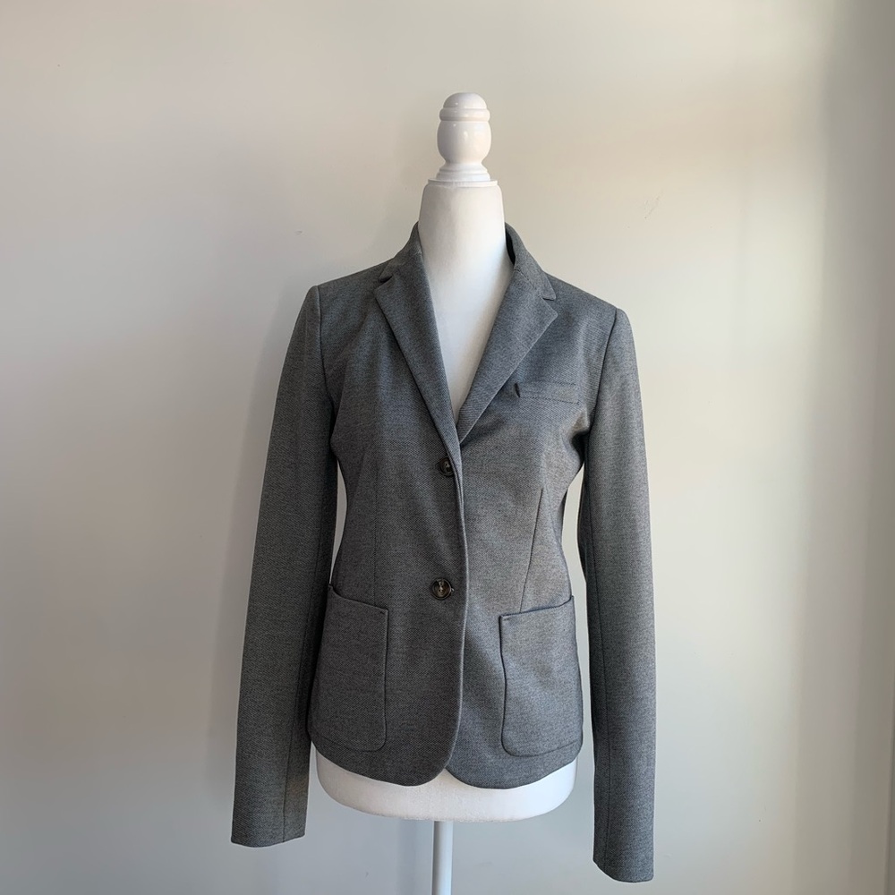 BN13 Office Blazer Women Size 2 Gap The Academy Blazer Gray Textured Classic